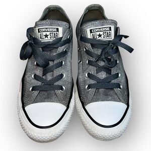 Converse All Star Chuck Taylor Low Top Sneakers, Gray Denim Color, Women’s US 6